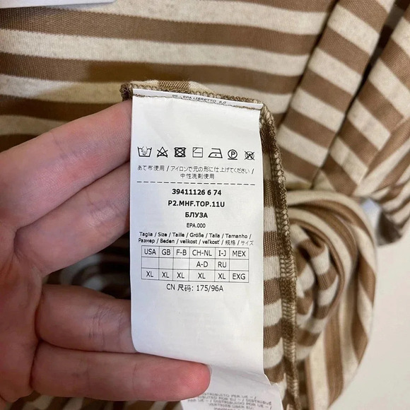 NWT Max Mara Leisure Zebio Striped Tee Shirt - Metallic Classic Linen Top - Picture 4 of 9